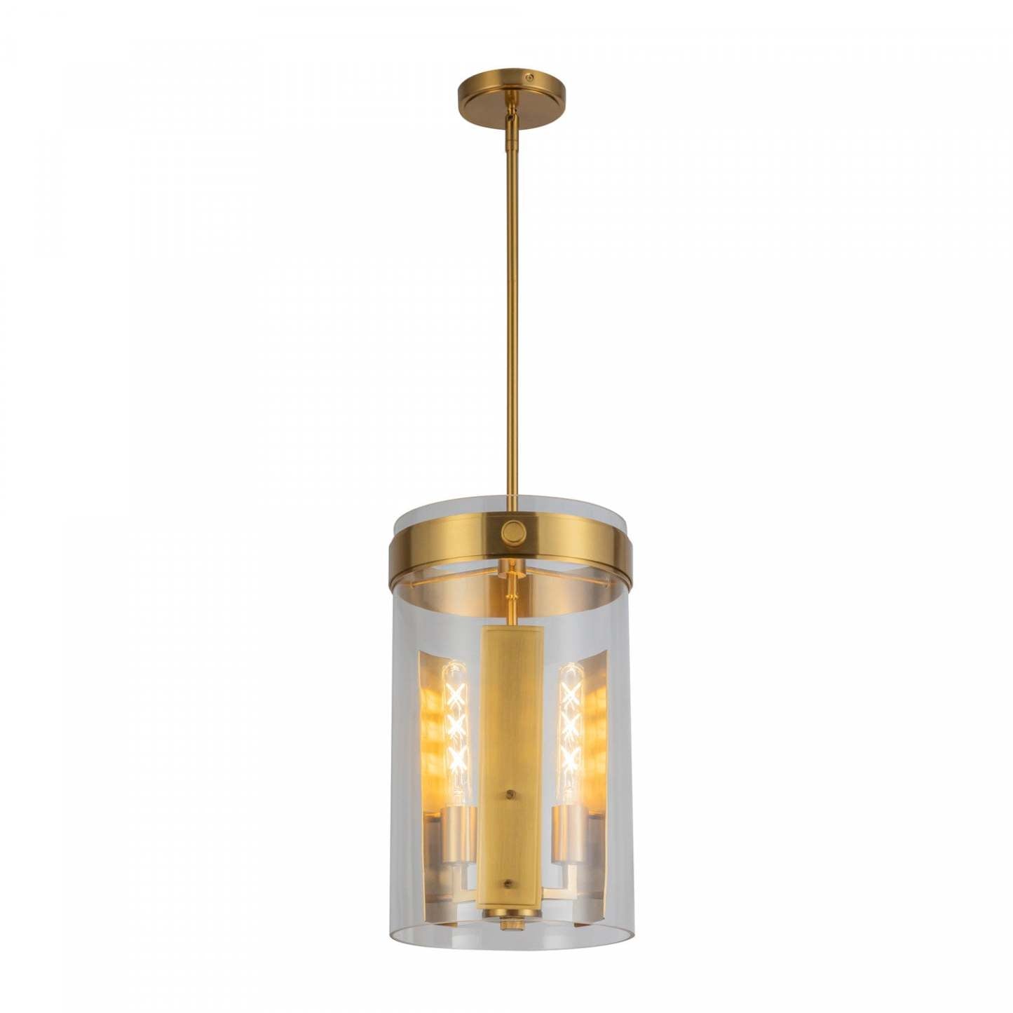 Luminaire suspendu Dahlia à 3 lumières, lampe en laiton brossé | Suspension Dahlia A 3 lampes, Laiton Brosse