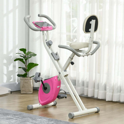 Soozier Velo D'exercice Pliable W/8 Résistance De Niveau, Rose