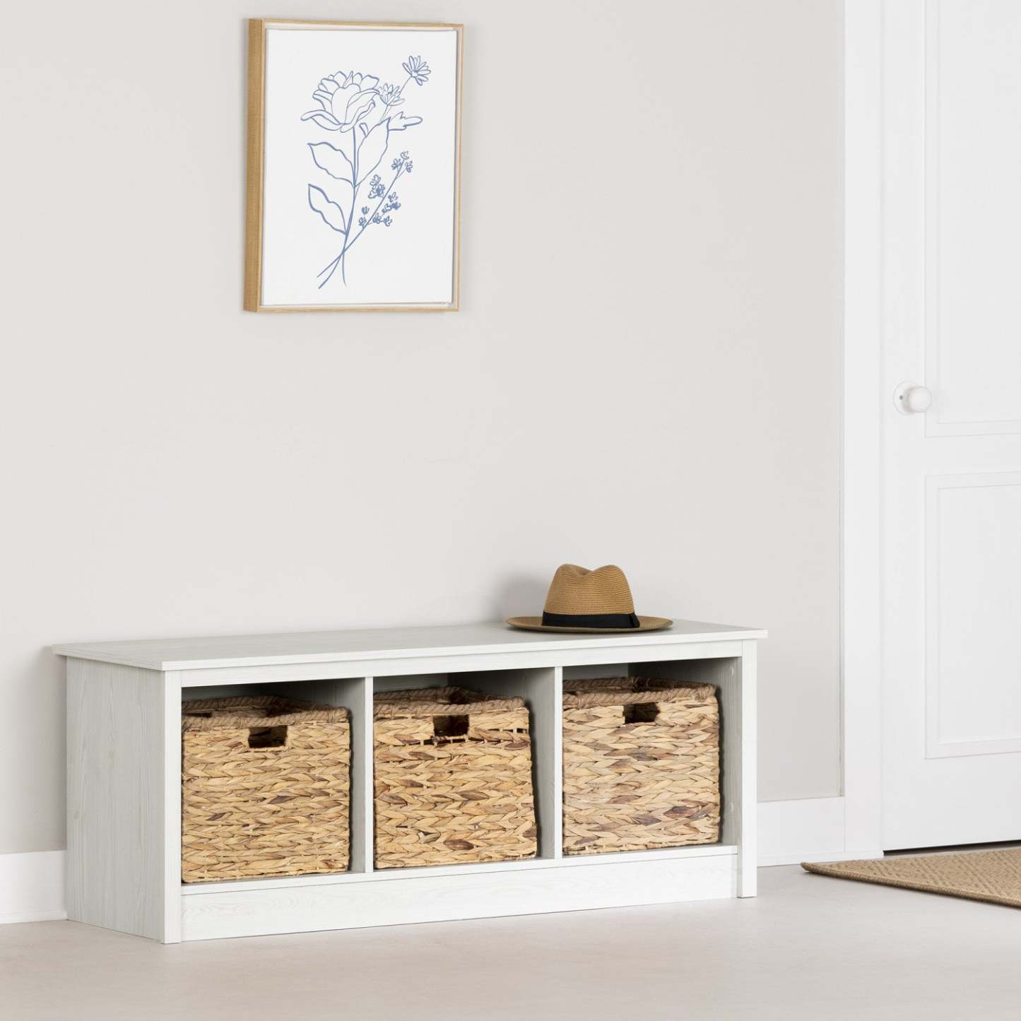 Toza Mudroom Storage Bench - White Pine|Banc de rangement Toza pour vestibule - pin blanc