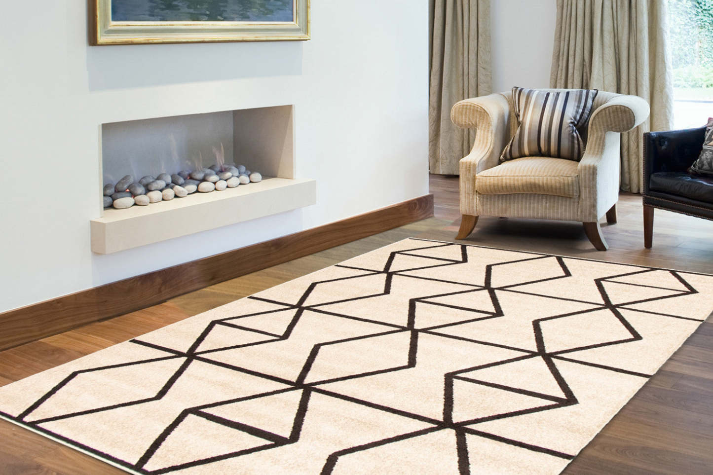 Anandi Ivory-Brown Area Rug - 3'11 x 5'7|Carpette Anandi ivoire-brune - 3 pi 11 po x 5 pi 7 po| D2AVRPXS