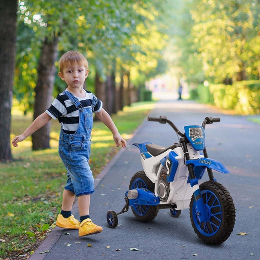 Aosom Moto Enfant Moto Tout Terrain Électrique À Batterie Avec Chargeur 12v, Formation|Aosom Moto Électrique Avec Roues Stabilisatrices Amovibles Scooter Électrique Pour Enfants 3-5 Ans B