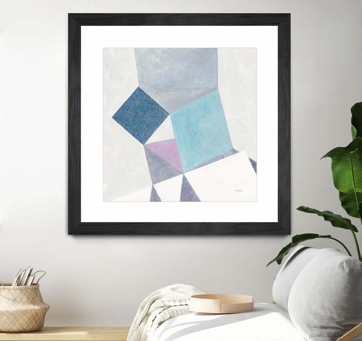 Bay Bridge V1 Matted and Framed Black 36x36 Wall Art|Œuvre d’art murale encadrée noire et mate « Bay Bridge V1 » 36 x 36