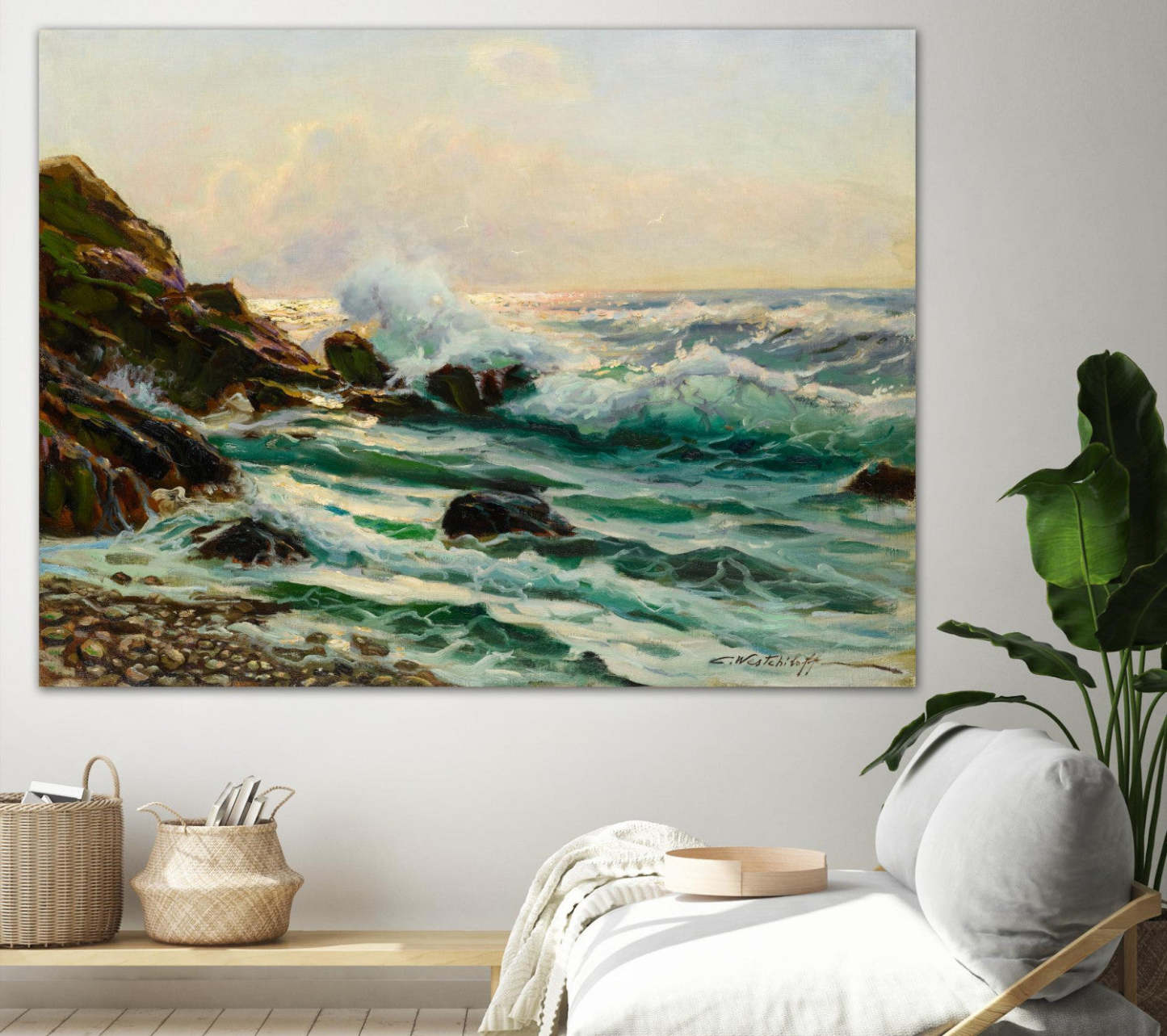 Main Seascape I Giant Art 72x54 Wall Art|Œuvre d’art murale Giant Art « Main Seascape I » 72 x 54