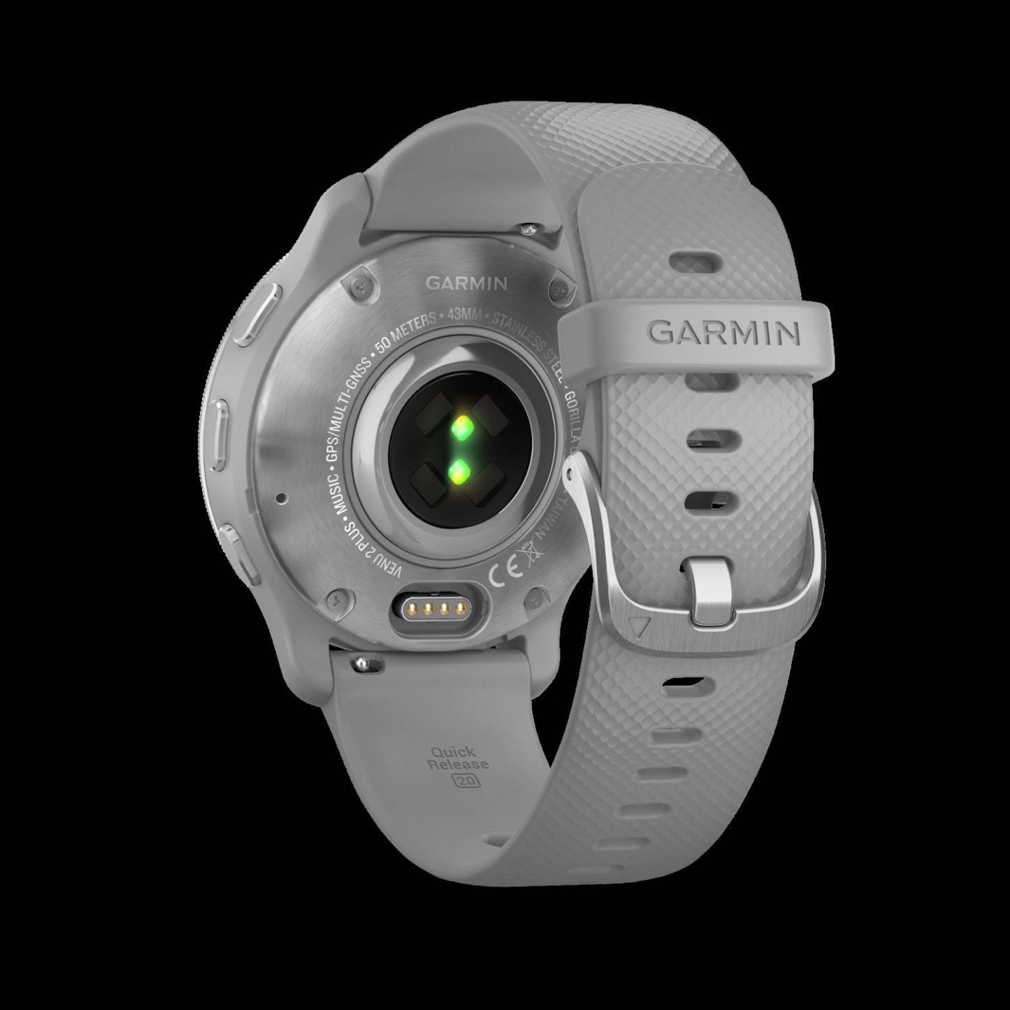 Montre Connectée Garmin Venu® 2 Plus - Suivi de Fitness, Lunette en Acier Inoxydable Argenté avec Boîtier Gris Poudré