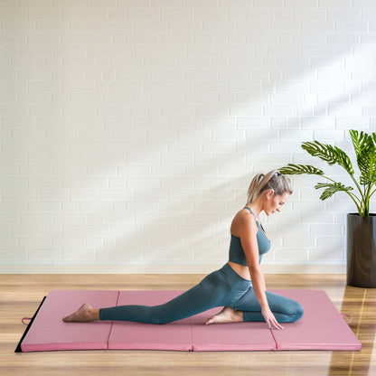 Soozier 4ft X 8ft X 2inch Tapis de gymnastique pliant Tri-fold avec poignées de transport pour Mm|Soozier 4pix6pix2pouce Pu Cuir Gymnastique Culbutage Tapis De Gym Arts Pliant Yoga Exercice Tampon 4