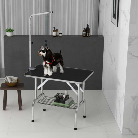 Pawhut Table De Toilettage Pour Chien Avec Bras De Toilettage réglable En Hauteur De 8 À 39 Pouces,