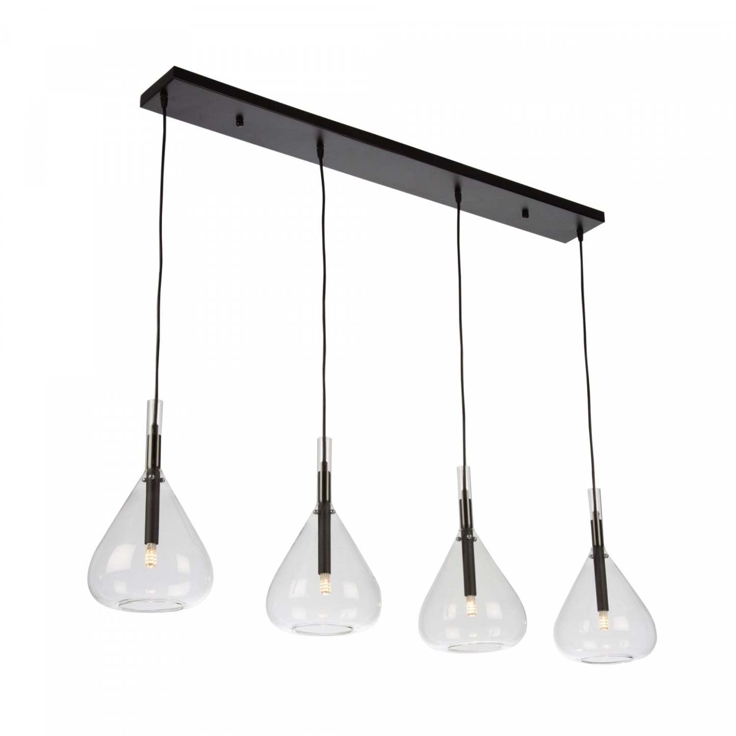 Plafonnier Conic 4 Lumières Noir|Luminaire suspendu Conic noir à 4 ampoules|D06HYYA6