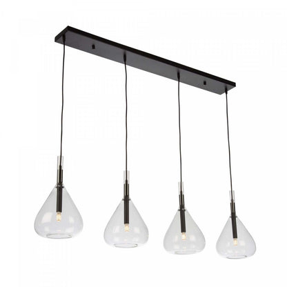 Plafonnier Conic 4 Lumières Noir|Luminaire suspendu Conic noir à 4 ampoules|D06HYYA6