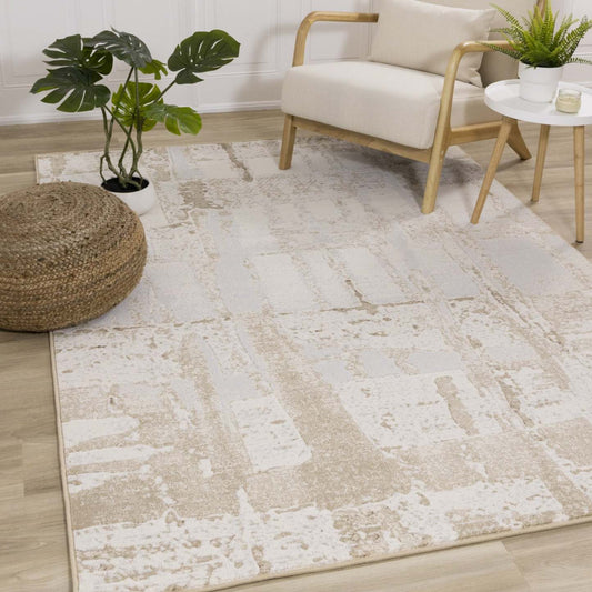 Tapis Isabelle crème vieilli - 5'3 x 7'7|Carpette Isabelle crème à aspect vieilli - 5 pi 3 po x 7 pi 7 po