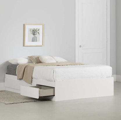 Lit Step One Matelot avec 3 tiroirs - Blanc pur | Lit Step One Matelot avec 3 tiroirs - Blanc solide