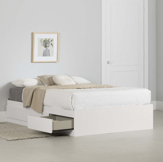 Lit Step One Matelot avec 3 tiroirs - Blanc pur | Lit Step One Matelot avec 3 tiroirs - Blanc solide