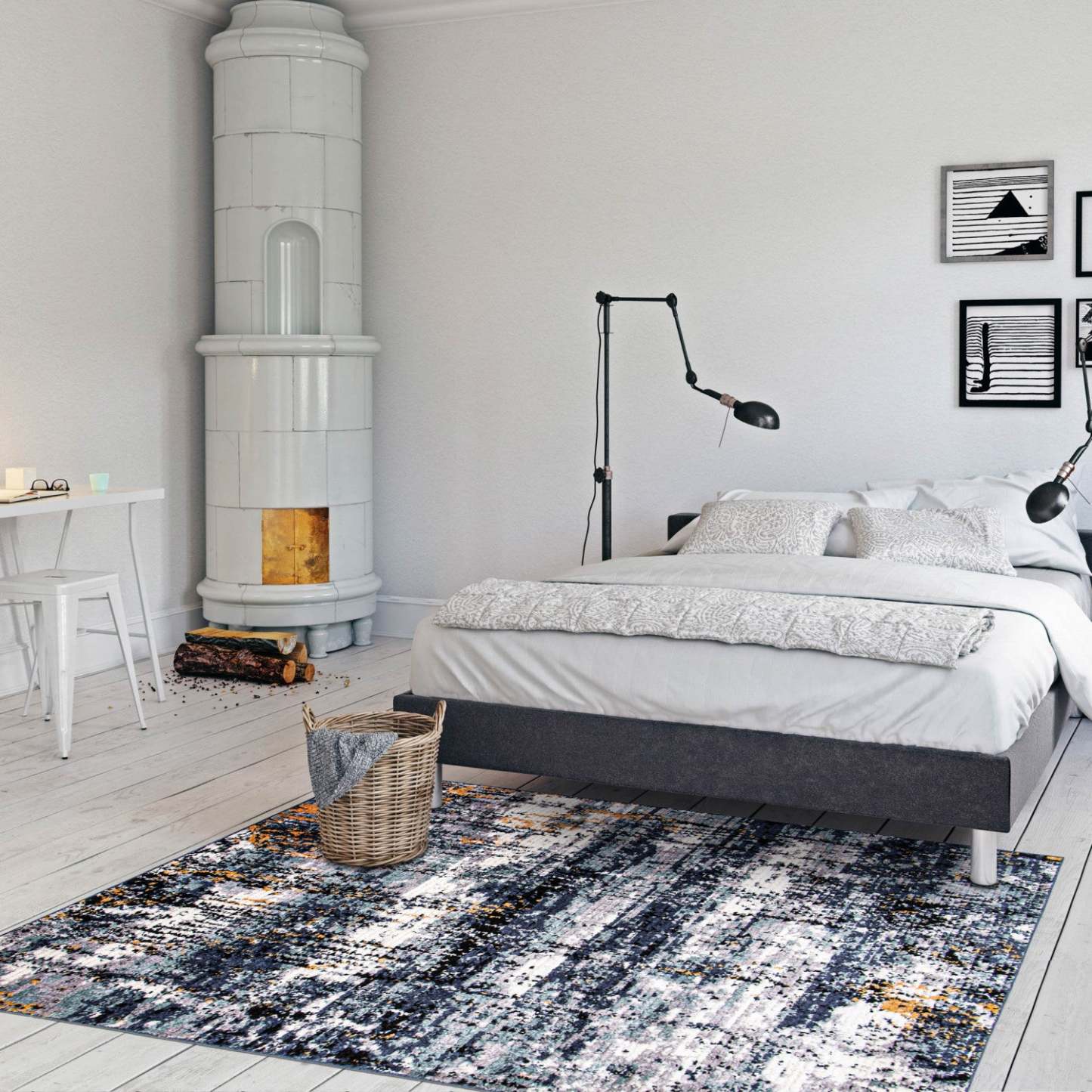 Tapis Paloma Marble Bleu - 5'3 x 7'3|Carpette Paloma Marble bleue - 5 pi 3 po x 7 pi 3 po|D86FPOIF