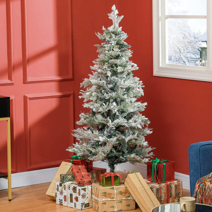 Homcom Arbre De Noël Artificiel Floqué Avec Pointes De Branches Réalistes