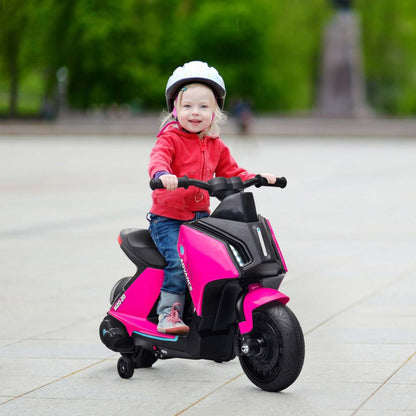 Aosom Moto Tout-terrain Électrique Pour Enfants, Moto Alimentée Par Batterie 6v Avec Roue D'entraînement