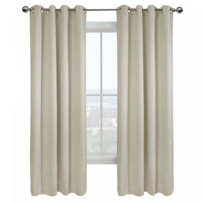 Thermaplus Vigo Blackout Grommet Curtain Panel - 52 x 95|Panneau de rideau coupe-lumière à œillets Vigo blanc cassé de Thermaplus - 52 x 95