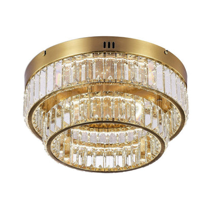 Stella Two-Tier LED Brushed Brass Flush Mount|Plafonnier affleuré à 2 niveaux Stella laiton brossé à DEL|D06HSUFS