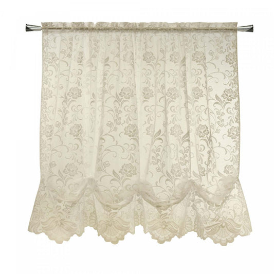 Habitat Limoges Ivory Sheer Rod Pocket Balloon Curtain - 55 x 63|Panneau marquise transparent passe-tringle Limoges ivoire d’Habitat - 55 x 63