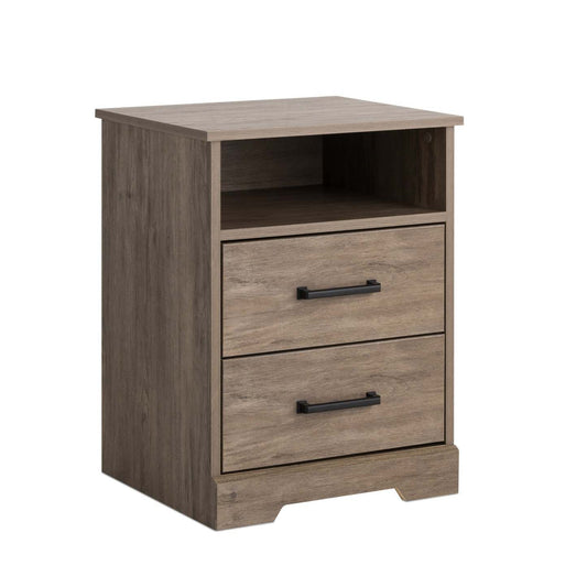 Prepac Rustic Ridge Farmhouse 2-Drawer Nightstand - Brown|Table de nuit champêtre Rustic Ridge de Prepac à 2 tiroirs - brune