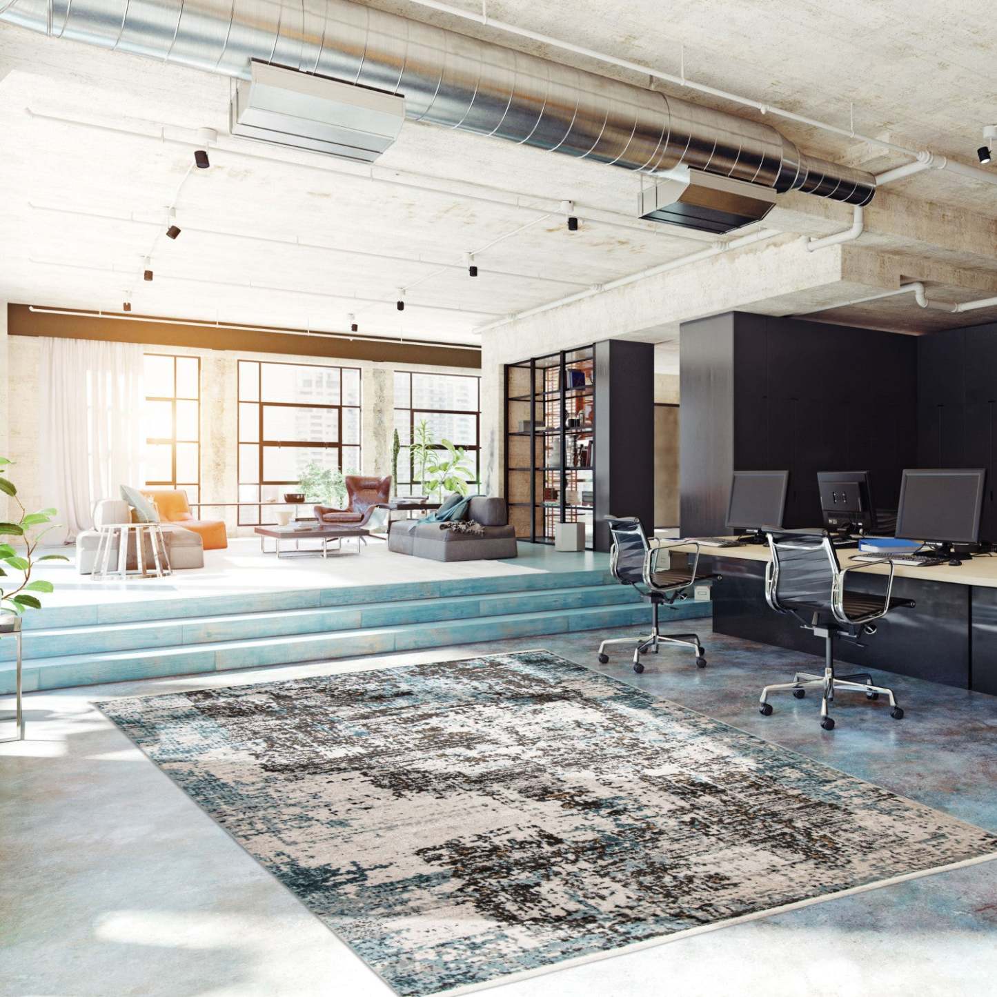 Emmylou Blue Rug 3'11 X 5'11 Area Rug|Carpette Emmylou bleue 3 pi 11 po x 5 pi 11 po|D86FY0NH