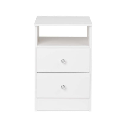 Astrid Kids 2-Drawer Nightstand - Blanc|Table de nuit Astrid à 2 tiroirs pour enfants - blanche