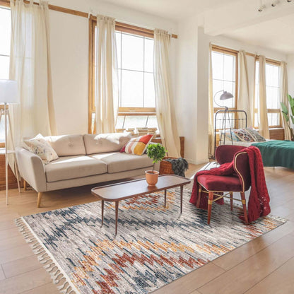 Vera Sun ivoire/bleu Tapis d'aire - 5'2 x 7'5| Tapis Vera Sun ivoirebleue - 5 pi 2 po x 7 pi 5 po|D86FQX4A