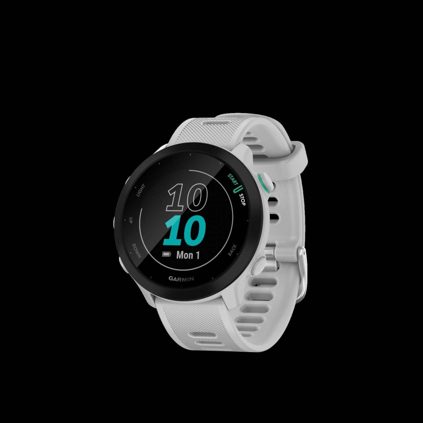 Garmin Forerunner® 55 Montre De Course Gps Intelligente - Suivi Des Sports Et De La Condition Physique, Résistante À L'eau - Blanc