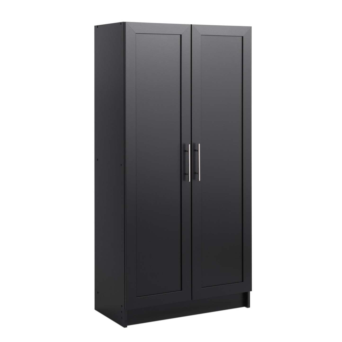 Armoire de rangement Elite Accent avec portes à panneaux et 3 tablettes - Noir|Armoire d'appoint de rangement Elite avec portes à panneaux et 3 tablettes - noire