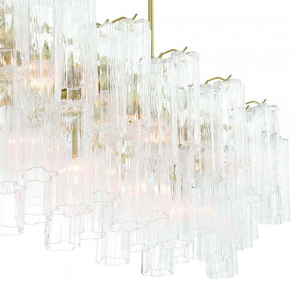 Sophia 16 Light Island, Laiton Avec Verre Incolore De Style Tronchi Lampe | Suspension D'ilot A 16 lampes Sophia, Laiton Avec Verre Incolore De Style Tronchi