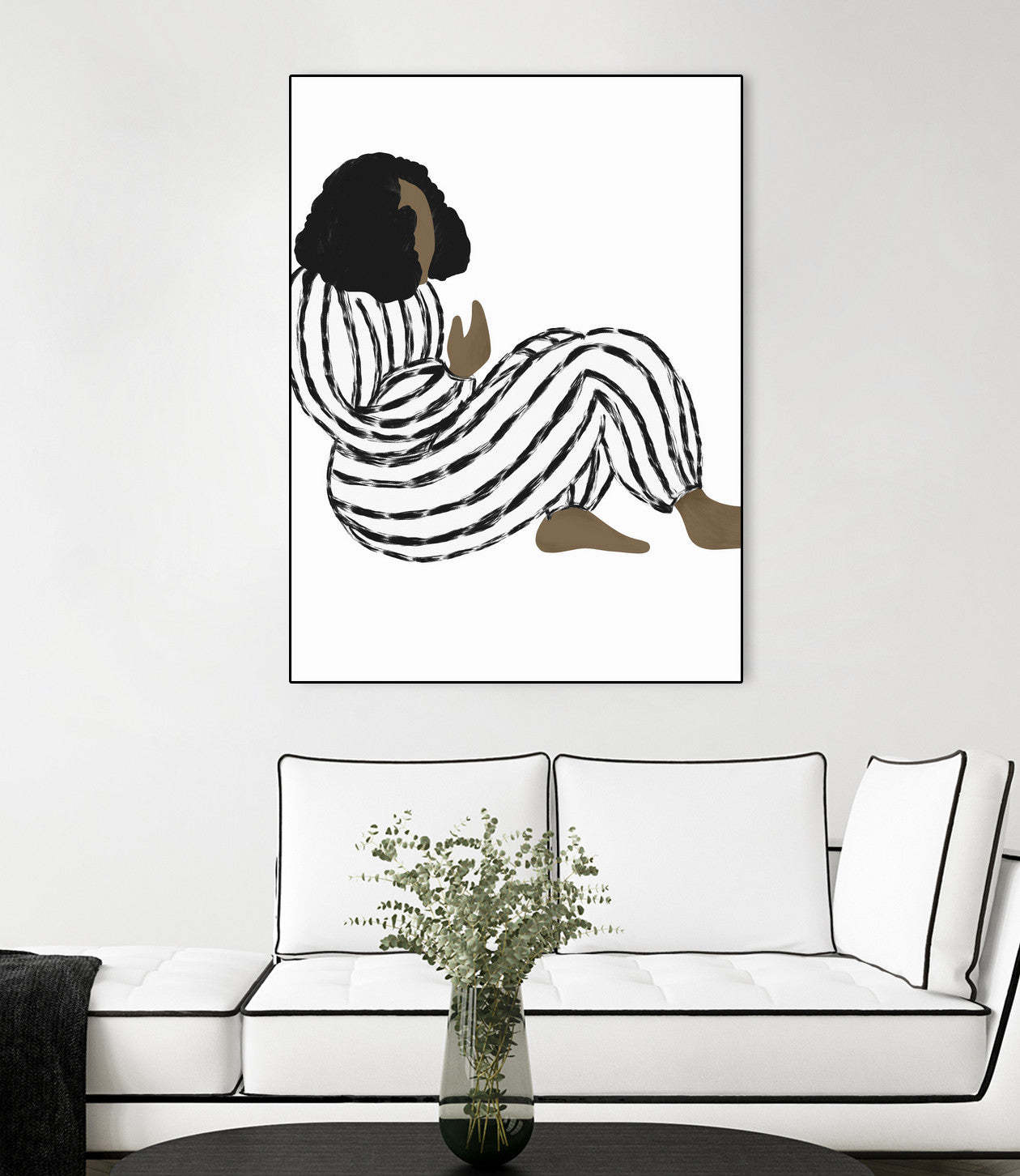 Form Vi Canvas Framed Black 30x40 Wall Art|Œuvre d'art murale sur toile encadrée noire « Form Vi » 30 x 40
