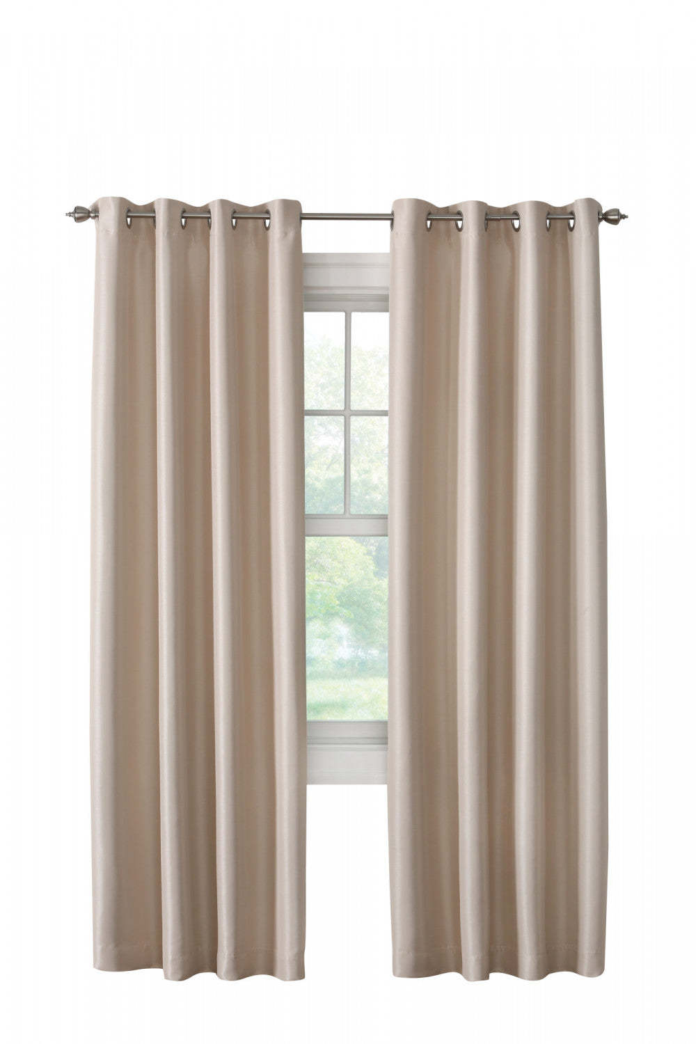 Thermalogic Antique Satin Champagne Room Darkening Grommet Curtain Panel - 52 x 84|Panneau de rideau assombrissant à œillets Antique en satin champagne de Thermalogic - 52 x 84