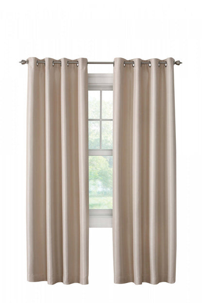 Thermalogic Antique Satin Champagne Room Darkening Grommet Curtain Panel - 52 x 84|Panneau de rideau assombrissant à œillets Antique en satin champagne de Thermalogic - 52 x 84