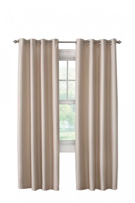 Thermalogic Antique Satin Champagne Room Darkening Grommet Curtain Panel - 52 x 84|Panneau de rideau assombrissant à œillets Antique en satin champagne de Thermalogic - 52 x 84