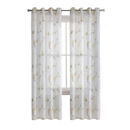 Habitat Symphony Yellow Sheer Grommet Curtain Panel - 52 x 63|Panneau de rideau transparent à œillets Symphonie jaune d'Habitat - 52 x 63