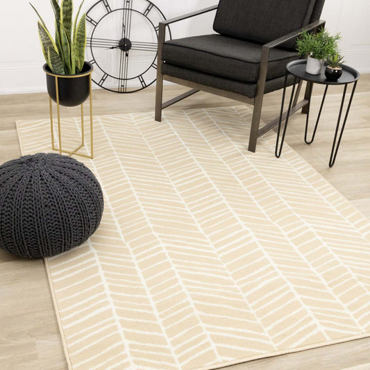 Tapis Florence à motif de chevrons pour l'intérieur - 4 pi 7 po x 6 pi 7 po