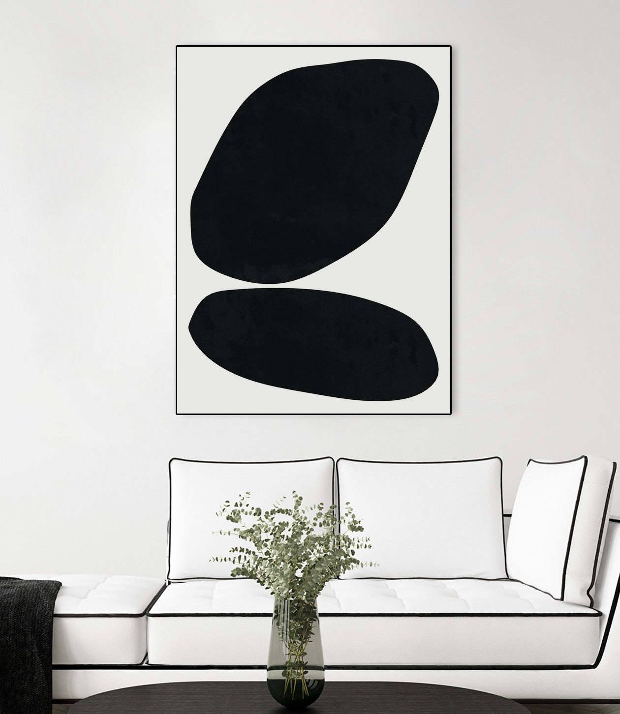 Black Abstract Ii Canvas Framed Black 30x40 Wall Art|Œuvre d'art murale sur toile encadrée noire « Black Abstract Ii » 30 x 40