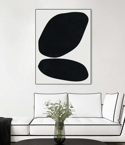 Black Abstract Ii Canvas Framed Black 30x40 Wall Art|Œuvre d'art murale sur toile encadrée noire « Black Abstract Ii » 30 x 40