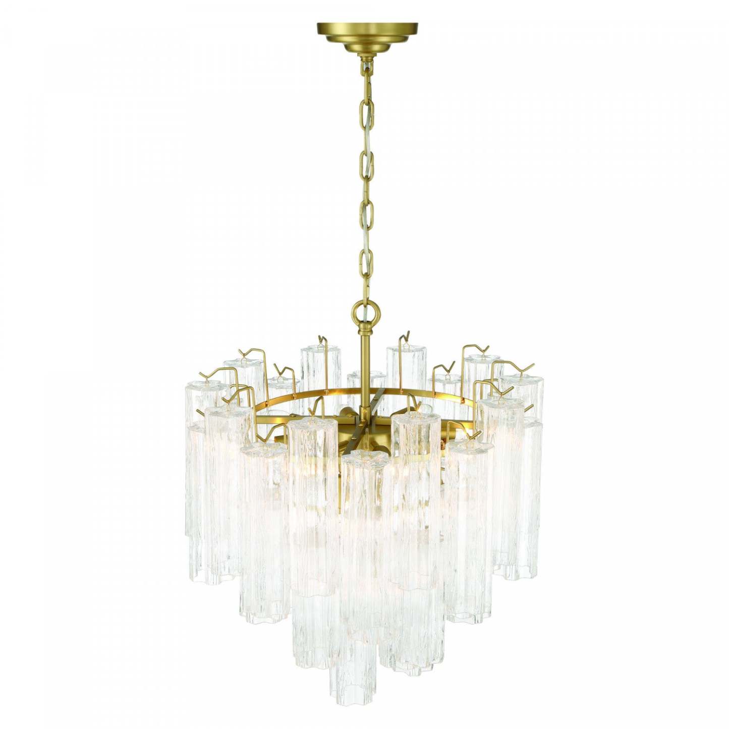 Lustre A 11 lampes Sophia, Laiton Et Verre De Style Tronchi