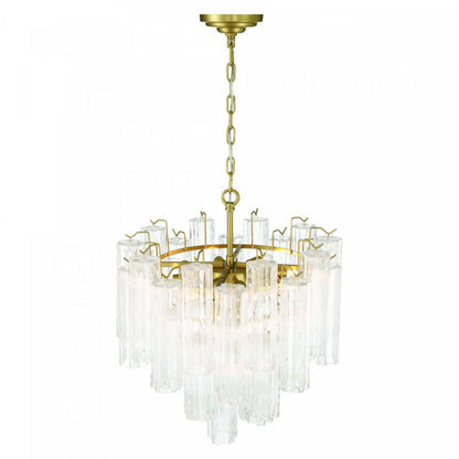 Lustre A 11 lampes Sophia, Laiton Et Verre De Style Tronchi
