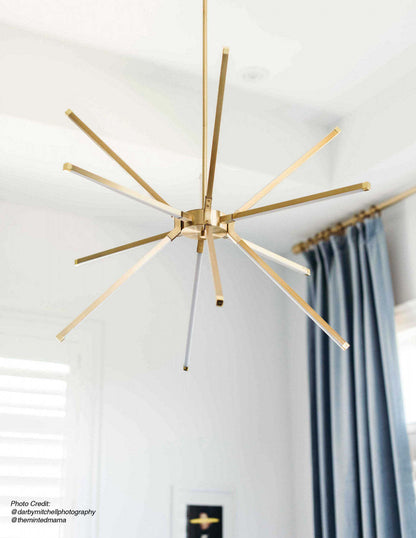 Dainolite Array LED Chandelier 60w Aged Brass White Acrylique Diffuseur Lampe|Lustre Array de Dainolite en acrylique blanc qui diffuse la lumière, avec fini laiton vieilli et ampoule à DEL de 60 W