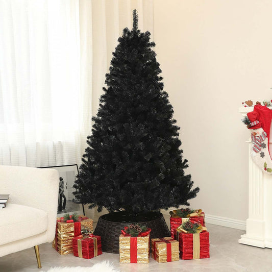 Homcom Sapin De Noel Artificiel De 5 Pieds Avec Ouverture Automatique, Base En Acier, Noir