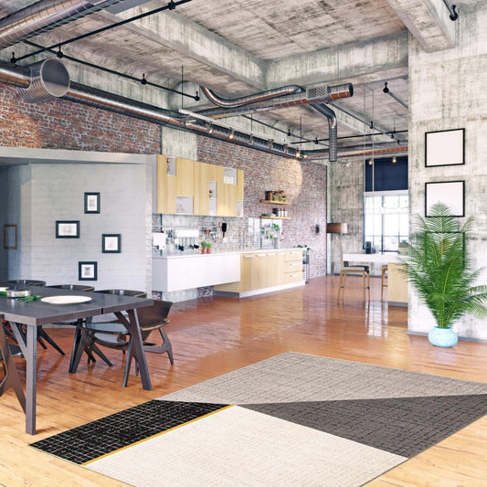 Carpette Theano noire 5 pi 3 po x 7 pi 7 po|D86FIU0B