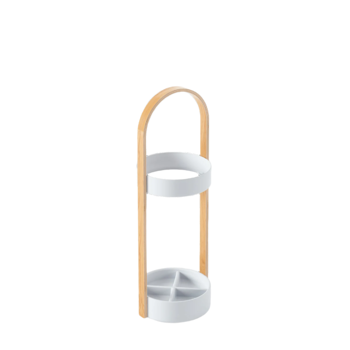 Umbra Modern Steel Bellwood Umbrella Stand - White and Natural|Support à parapluie moderne Bellwood de Umbra en acier - blanc et naturel