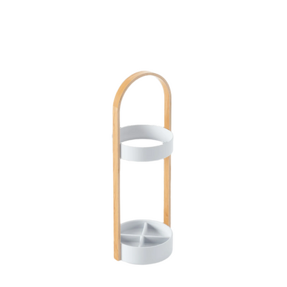 Umbra Modern Steel Bellwood Umbrella Stand - White and Natural|Support à parapluie moderne Bellwood de Umbra en acier - blanc et naturel