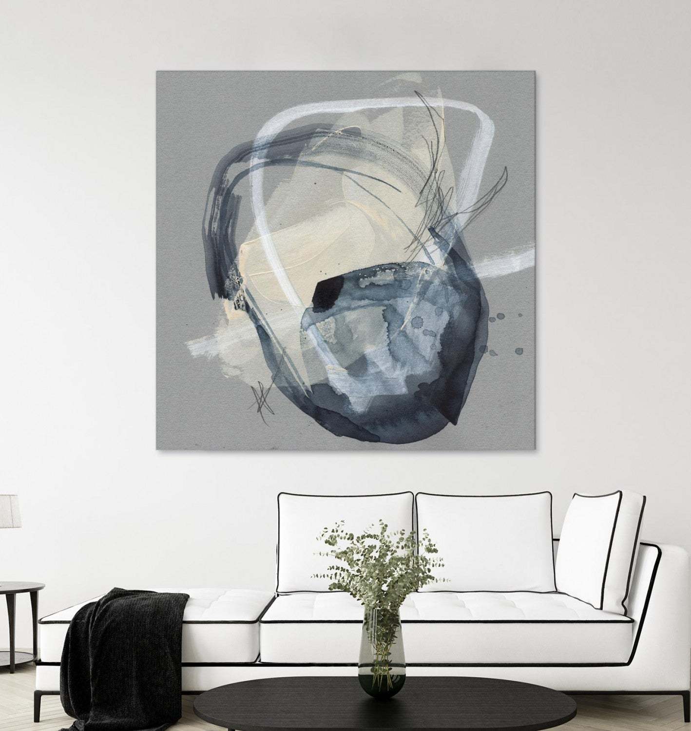 Œuvre d'art murale géante « Tandem Loops I » 54 x 54