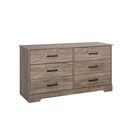 Prepac Rustic Ridge Farmhouse 6-Drawer Dresser - Brown|Commode champêtre Rustic Ridge de Prepac à 6 tiroirs - brune