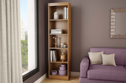 Bibliothèque étroite Axess 5 étagères - Morgan Cherry|Bibliothèque étroite Axess à 5 tablettes - cerisier morgan