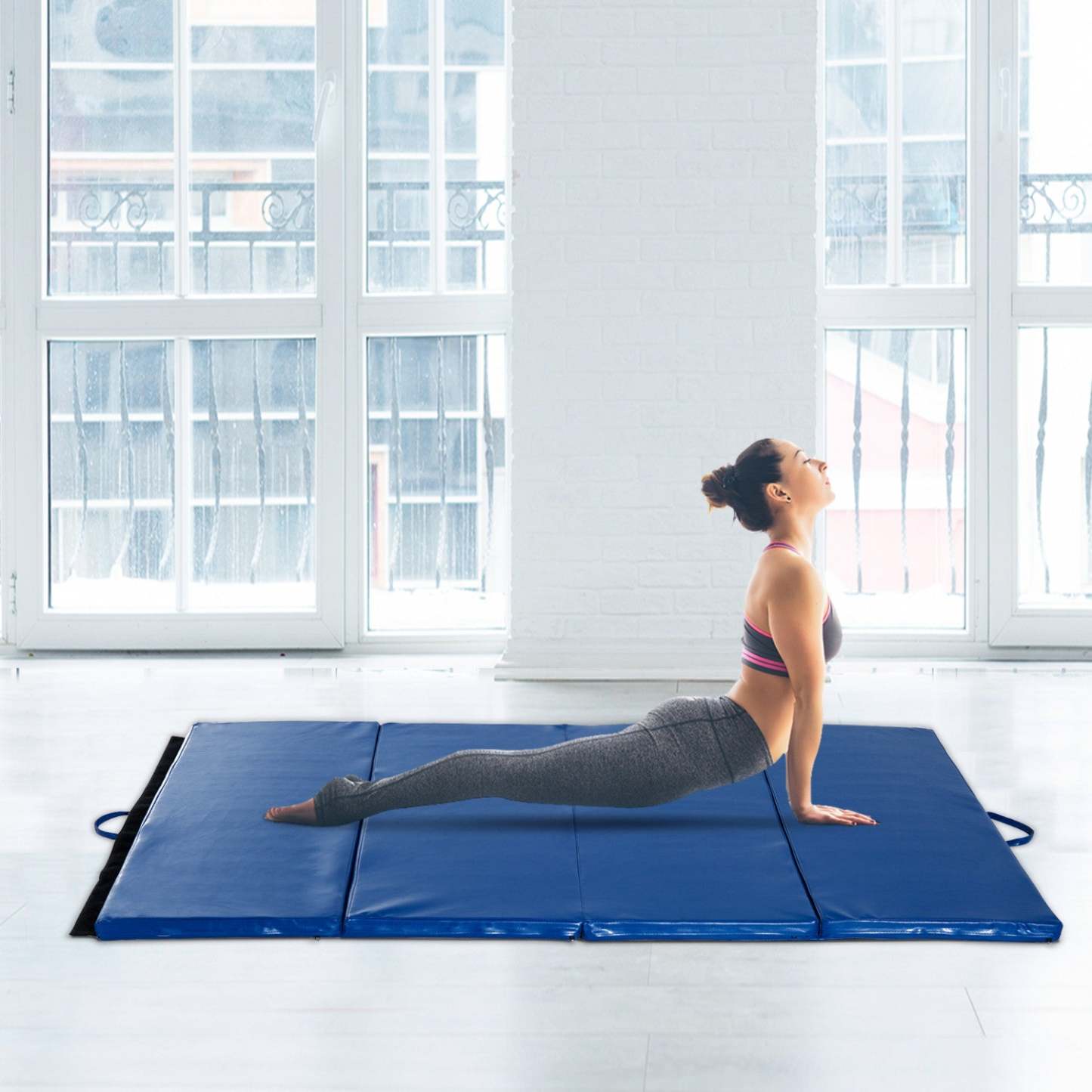 Soozier Tapis De Gymnastique Pliable 4'x6'x2'', Tapis D'exercice Avec Poignées De Transport Pour Yoga, MMA,|Soozier Tapis De Gymnastique Pliable 10,2 X 15,2 X 5,1 Cm, Tapis D'exercice Avec Poignées De Transport
