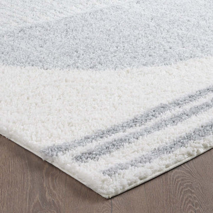 Carpette à poil long Paris crème à motif de cercles - 6 pi 7 po x 9 pi 6 po