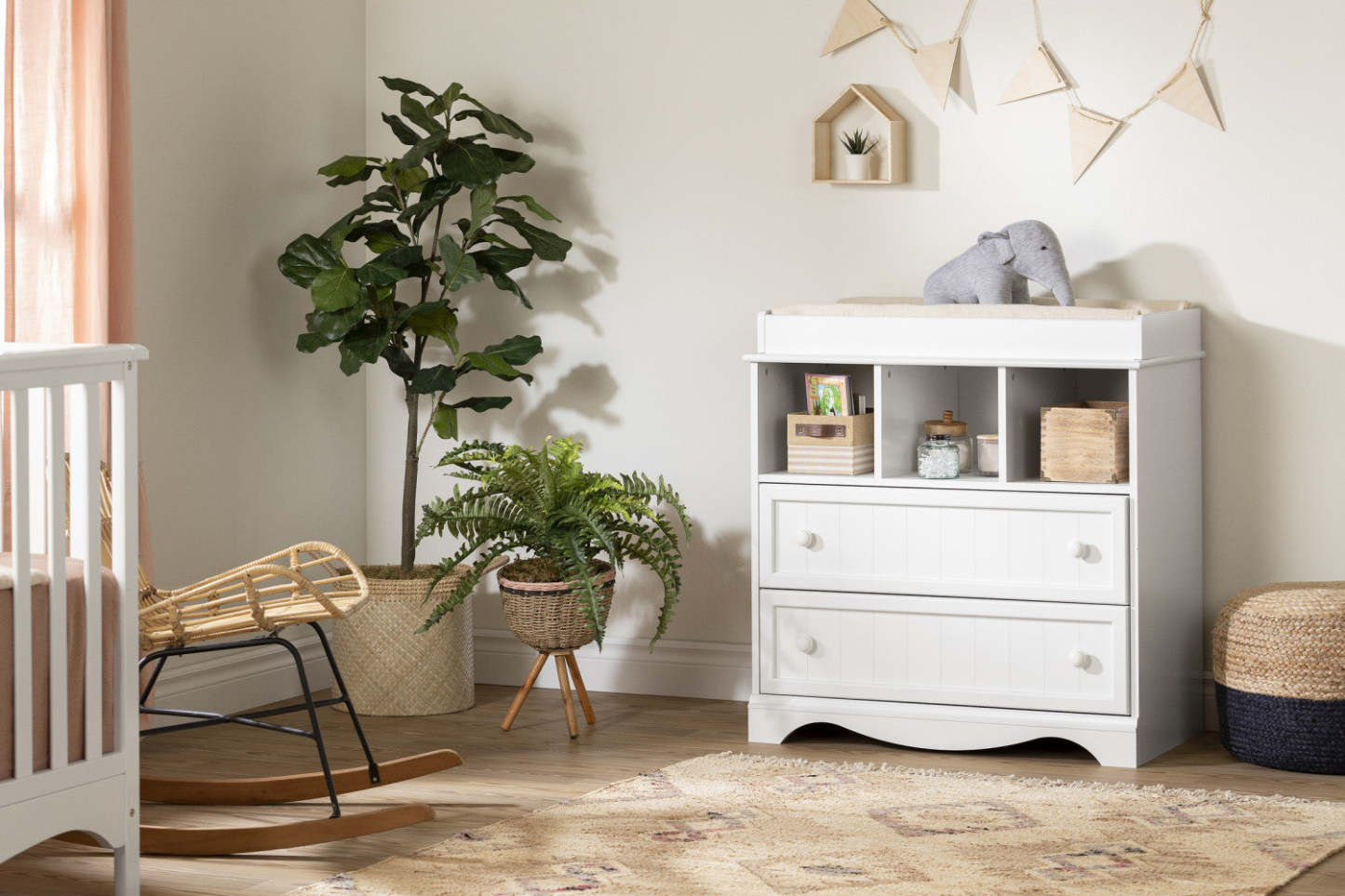 Table à langer étroite Savannah - Blanc pur | Savannah Table à langer Étroit - Blanc solide | D83GGRHD