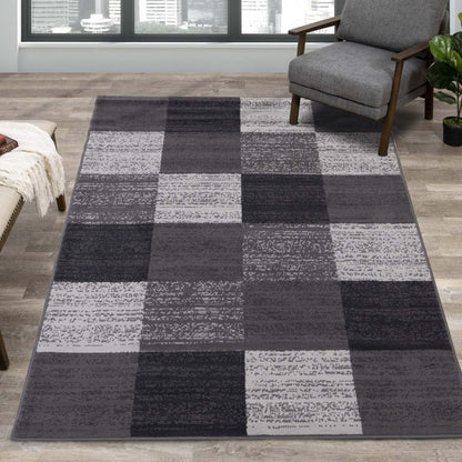 Florence Distressed Blocks Indoor Area Rug - 4'7 x 6'7|Tapis d'intérieur à motifs de blocs vieillis Florence - 4 pi 7 po x 6 pi 7 po